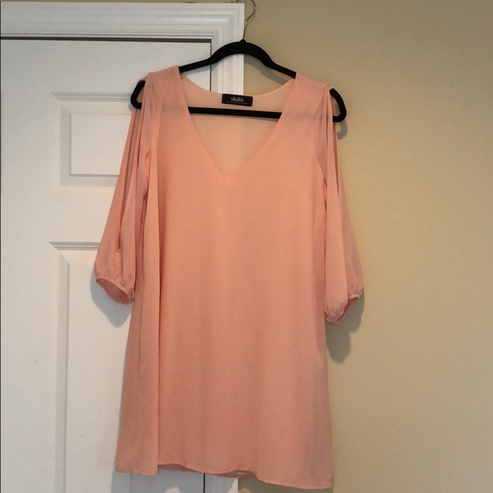 LuLu’s Pastel Pink V-Neck Dress with Arm Cut-Outs